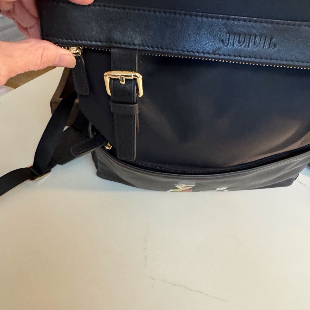 🖤 JIVIVIL  CHARLIE CHAPLIN BLACK LEATHER AND NYLON BACK PACK! - Picture 7 of 14